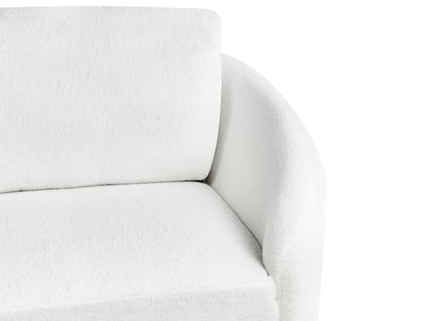 Sofa Hvid Boucle 3 Personers Tyk Polstret Dyb Blød Stofsofa til Stuen Vintage Retro Inspiration Stue Møbel Moderne