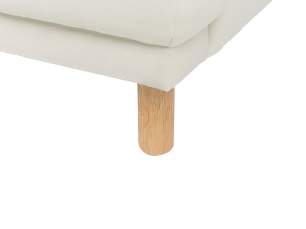 Sofa Off White Polyester 3 Personers Tyk Polstret Dyb Blød Stofsofa til Stuen Vintage Retro Inspiration Stue Møbel Moderne