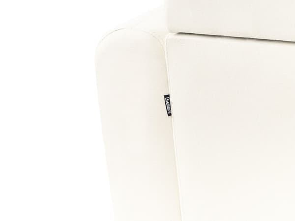 Sofa Off White Polyester 3 Personers Tyk Polstret Dyb Blød Stofsofa til Stuen Vintage Retro Inspiration Stue Møbel Moderne