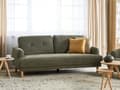 Miniatyrbild 2 av 11: Soffa 3-sits Mörkgrön Manchestertyg Träben Loveseat Retro Minimalistiska Vardagsrumsmöbler