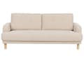 Miniatyrbild 5 av 11: Soffa 3-sits Beige Manchestertyg Träben Loveseat Retro Minimalistiska Vardagsrumsmöbler