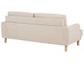 Miniatyrbild 7 av 11: Soffa 3-sits Beige Manchestertyg Träben Loveseat Retro Minimalistiska Vardagsrumsmöbler
