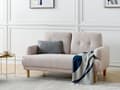 Miniatyrbild 2 av 11: Soffa 2-sits Taupe Polyestertyg Träben Loveseat Retro Minimalistiska Vardagsrumsmöbler