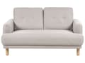 Miniatyrbild 1 av 11: Soffa 2-sits Taupe Polyestertyg Träben Loveseat Retro Minimalistiska Vardagsrumsmöbler