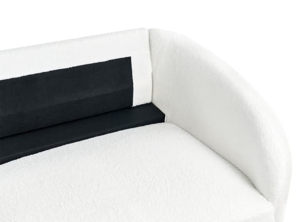 Soffa Vit Boucléklädsel Guldben 3-sits Retro