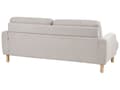 Miniatyrbild 6 av 11: Soffa 3-sits Taupe Polyestertyg Träben Loveseat Retro Minimalistiska Vardagsrumsmöbler