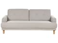 Miniatyrbild 1 av 11: Soffa 3-sits Taupe Polyestertyg Träben Loveseat Retro Minimalistiska Vardagsrumsmöbler