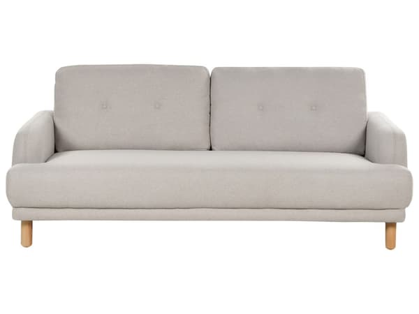 Soffa 3-sits Taupe Polyestertyg Träben Loveseat Retro Minimalistiska Vardagsrumsmöbler