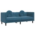 Miniatyrbillede 4 af 9: vidaXL sofasæt 2 dele med puder velour blå