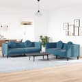 Miniatyrbillede 9 af 9: vidaXL sofasæt 2 dele med puder velour blå