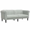 Miniatyrbillede 3 af 9: vidaXL sofasæt 2 dele velour lysegrå