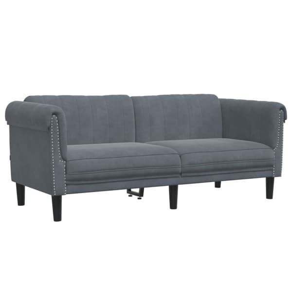 vidaXL Soffa 2-sits mörkgrå sammet