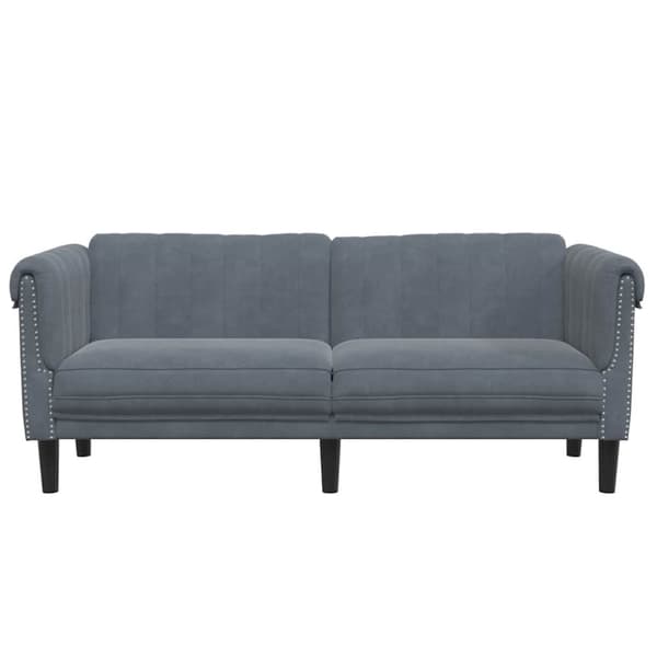 vidaXL Soffa 2-sits mörkgrå sammet
