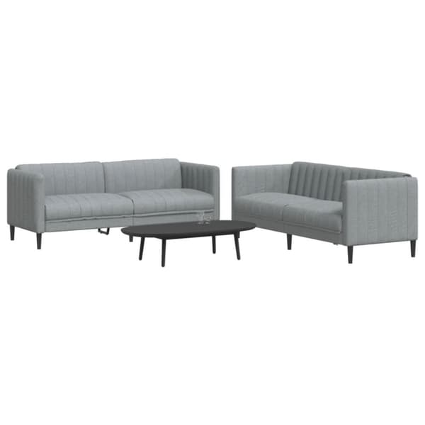 vidaXL sofasæt 2 dele stof lysegrå