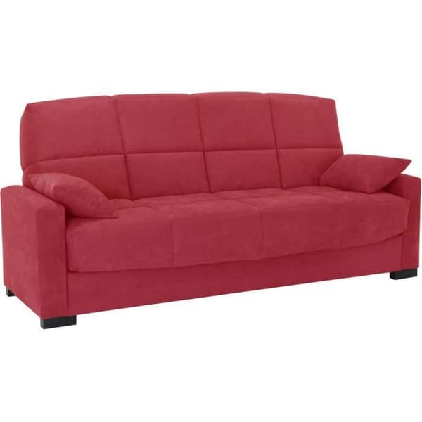 3-sits bäddsoffa MEGAN 14 - Röd Soro tyg - Med armstöd - Säng 130x190 cm - L223 x D96 x H103 cm