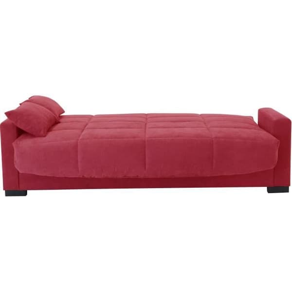 3-sits bäddsoffa MEGAN 14 - Röd Soro tyg - Med armstöd - Säng 130x190 cm - L223 x D96 x H103 cm
