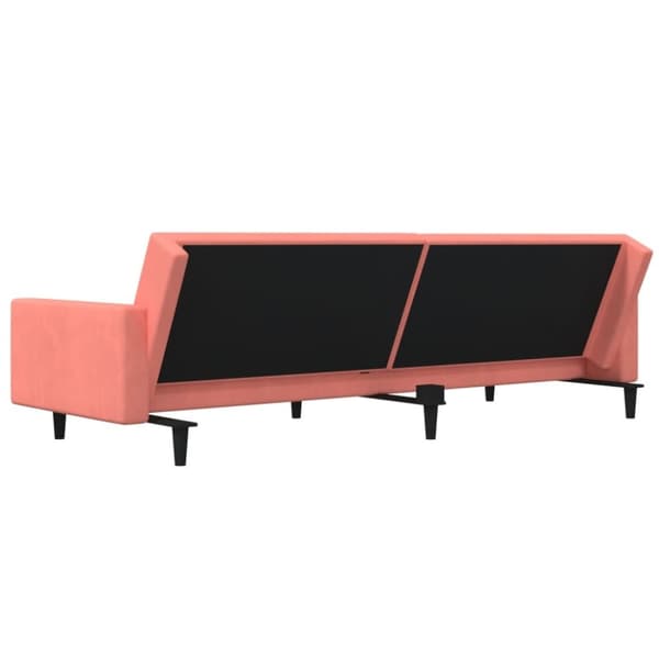 vidaXL Bäddsoffa 2-sits med två kuddar rosa sammet