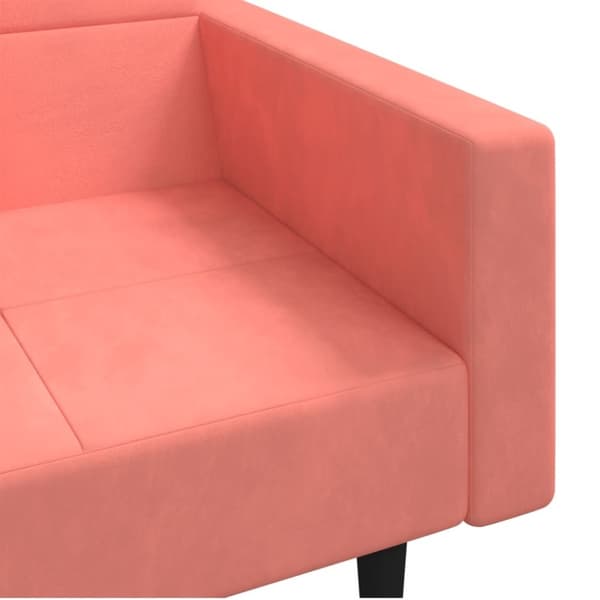 vidaXL 2-personers sovesofa med 2 puder fløjl lyserød