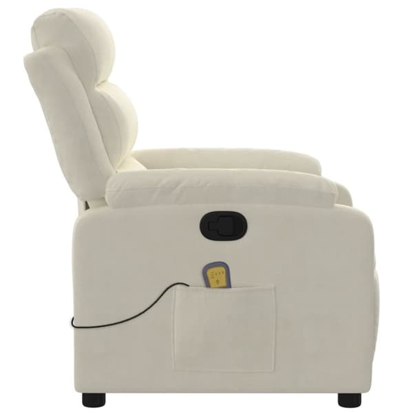 vidaXL Massagefåtölj gräddvit sammet