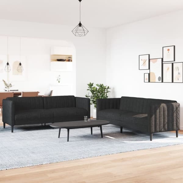 vidaXL sofasæt 2 dele stof sort