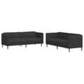 Miniatyrbillede 2 af 9: vidaXL sofasæt 2 dele stof sort