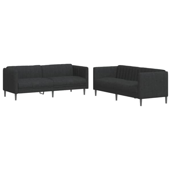 vidaXL sofasæt 2 dele stof sort