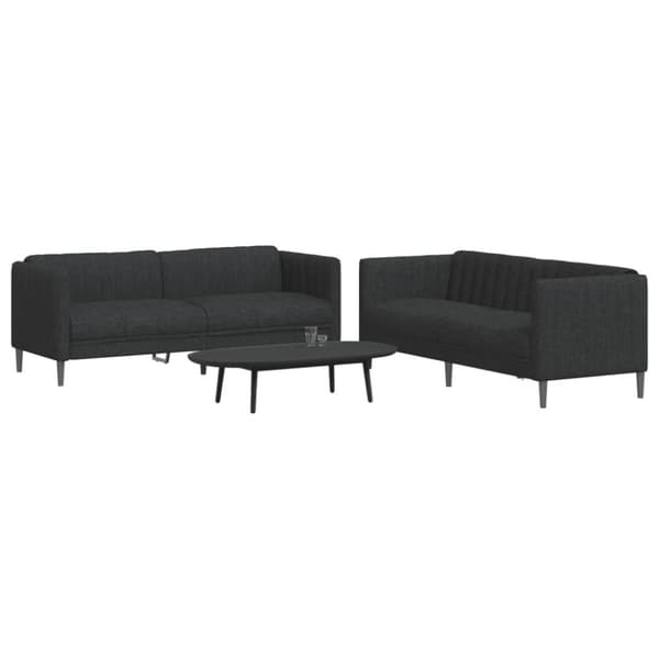 vidaXL sofasæt 2 dele stof sort