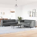Miniatyrbillede 3 af 9: vidaXL sofasæt 2 dele stof mørkegrå