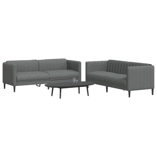 vidaXL sofasæt 2 dele stof mørkegrå