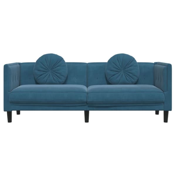 vidaXL 3-personers sofa med hynder velour blå