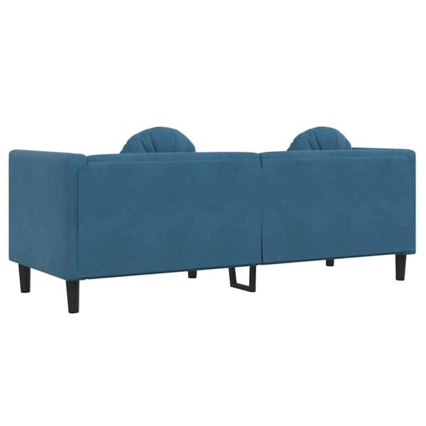 vidaXL 3-personers sofa med hynder velour blå