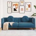 Miniatyrbillede 2 af 11: vidaXL 3-personers sofa med hynder velour blå