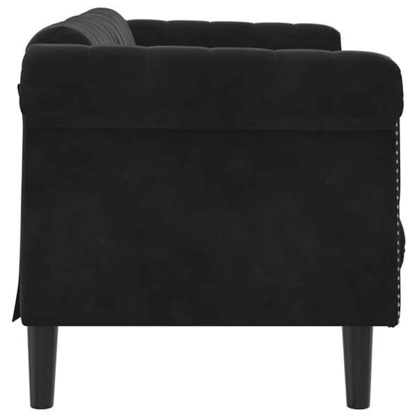 vidaXL Soffa 2-sits svart sammet