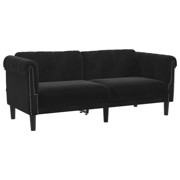 vidaXL Soffa 2-sits svart sammet