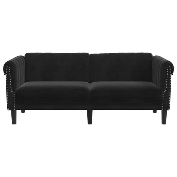 vidaXL 2-personers sofa velour sort