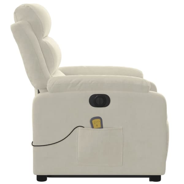 vidaXL massagestol med løftefunktion velour cremefarvet