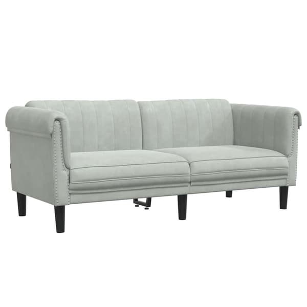 vidaXL Soffa 2-sits ljusgrå sammet