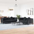 Miniatyrbillede 9 af 9: vidaXL sofasæt 2 dele med puder velour sort
