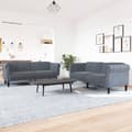 Miniatyrbillede 9 af 9: vidaXL sofasæt 2 dele velour mørkegrå