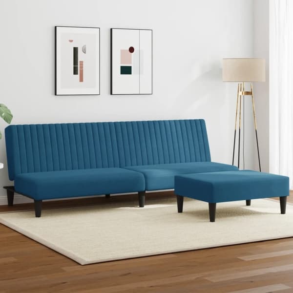 vidaXL sofasæt 2 dele velour blå