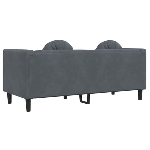 vidaXL Soffa med kuddar 2-sits mörkgrå sammet