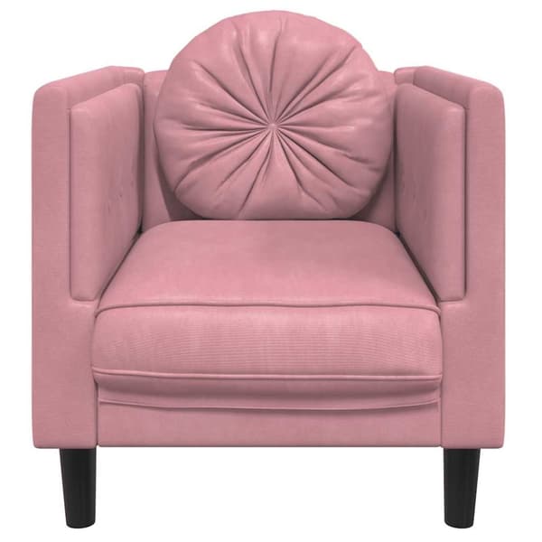 vidaXL Fåtölj med dyna rosa sammet