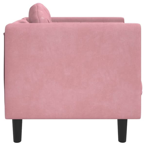 vidaXL Fåtölj med dyna rosa sammet