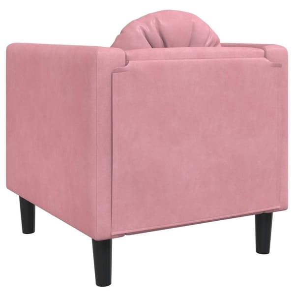 vidaXL Fåtölj med dyna rosa sammet