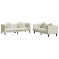 Miniatyrbillede 1 af 9: vidaXL sofasæt 2 dele med puder velour cremefarvet