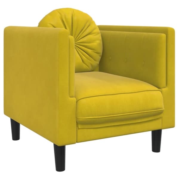vidaXL sofasæt 3 dele med puder velour gul