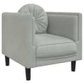 Miniatyrbillede 3 af 11: vidaXL sofasæt 3 dele med puder velour lysegrå