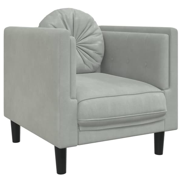 vidaXL sofasæt 3 dele med puder velour lysegrå
