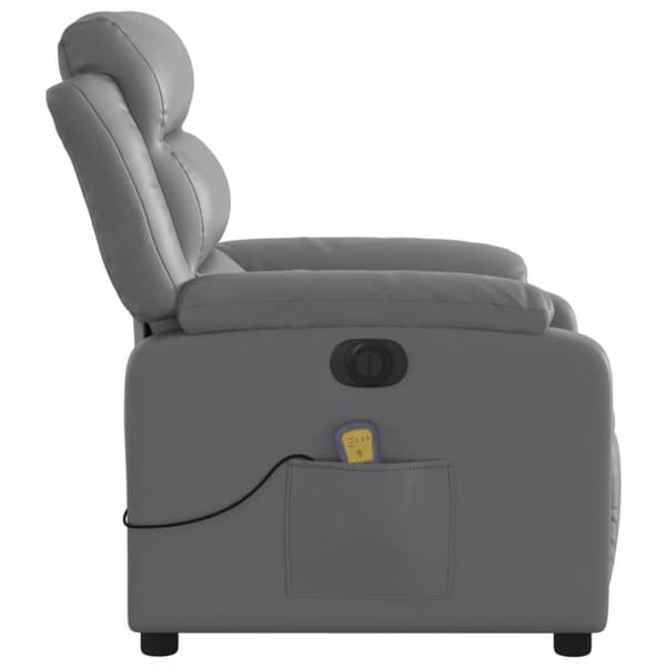 vidaXL Elektrisk massagefåtölj grå konstläder