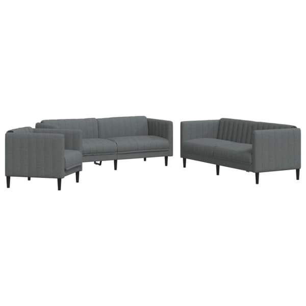 vidaXL sofasæt 3 dele stof mørkegrå
